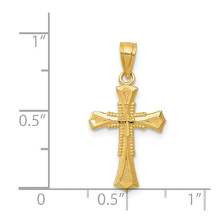 14k Yellow Gold Diamond-Cut Cross Pendant K6260