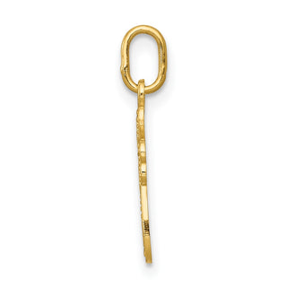 14k Yellow Gold Diamond-Cut Polished Small Cross Pendant