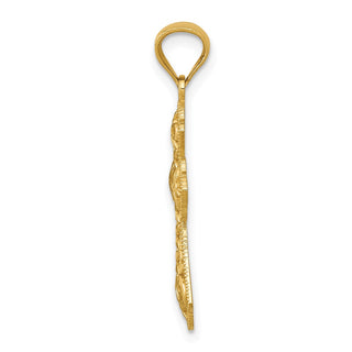 14k Yellow Gold Polished Filigree Cross Pendant K6273