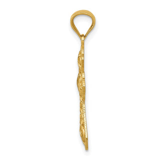 14k Yellow Gold Polished Filigree Cross Pendant K6273