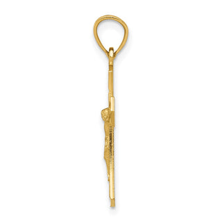 14k Yellow Gold Diamond-Cut Crucifix Pendant K6296