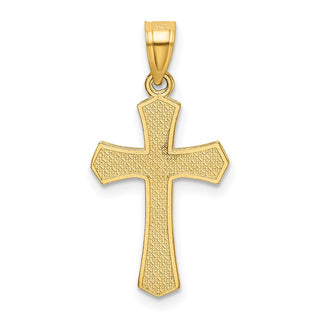 14k Yellow Gold Diamond-Cut Crucifix Pendant K6296