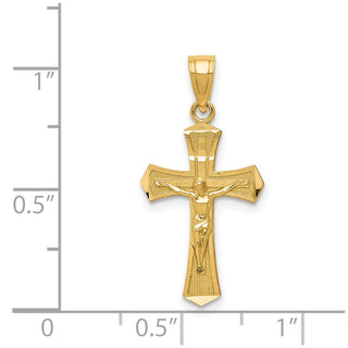 14k Yellow Gold Diamond-Cut Crucifix Pendant K6296