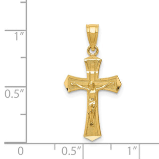 14k Yellow Gold Diamond-Cut Crucifix Pendant K6296