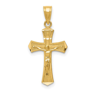 14k Yellow Gold Diamond-Cut Crucifix Pendant K6296