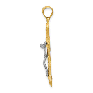 14k Yellow and White Gold Diamond-Cut Passion Crucifix Pendant K6305