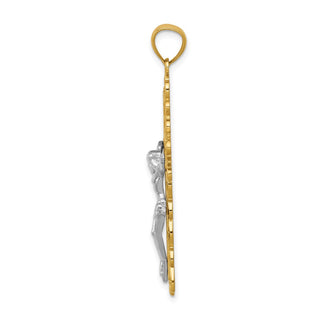 14k Yellow and White Gold Crucifix Pendant K6324
