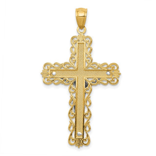 14k Yellow and White Gold Crucifix Pendant K6324