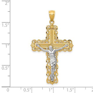 14k Yellow and White Gold Crucifix Pendant K6324
