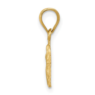 14k Yellow Gold Satin and Diamond-Cut Our Lady Of Guadalupe Pendant