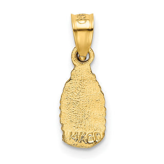14k Yellow Gold & Our Lady of Guadalupe Pendant - 9.49 x 5.8mm, Satin, Diamond-Cut & Brushed