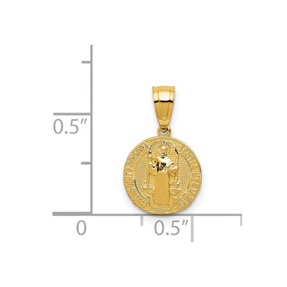 14k Yellow Gold San Benito 2 Sided Round Small Pendant