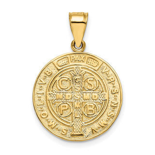 14k Yellow Gold San Benito 2 Sided Round Pendant