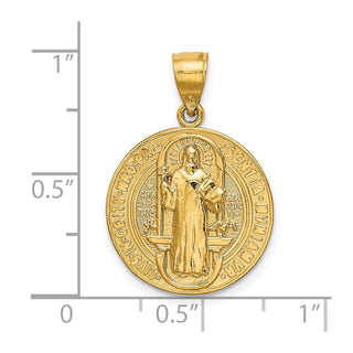 14k Yellow Gold San Benito 2 Sided Round Pendant
