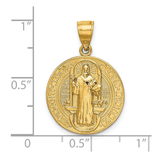 14k Yellow Gold San Benito 2 Sided Round Pendant