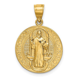 14k Yellow Gold San Benito 2 Sided Round Pendant