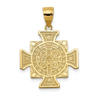 14k Yellow Gold San Benito 2-Sided Cross Pendant - 19 x 19mm, Polished