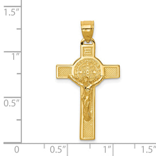 14k Yellow Gold San Benito 2-Sided Crucifix Pendant K6358