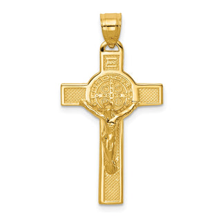 14k Yellow Gold San Benito 2-Sided Crucifix Pendant K6358