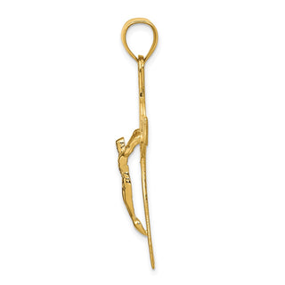 14k Yellow Gold San Benito 2-Sided Crucifix Pendant K6359