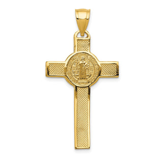 14k Yellow Gold San Benito 2-Sided Crucifix Pendant K6359