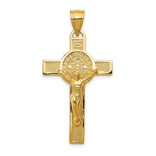 14k Yellow Gold San Benito 2-Sided Crucifix Pendant K6359