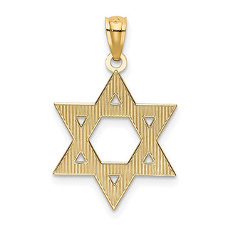 14k Yellow Gold Diamond-Cut Polished Star Of David Pendant