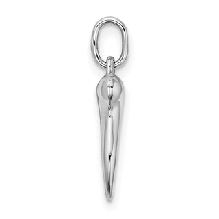 14k White Gold Hollow Italian Horn Charm