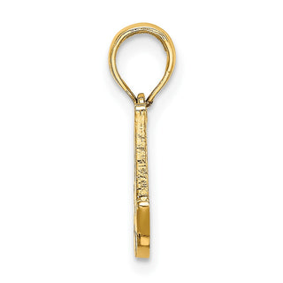 14k Yellow Gold Polished A Script Initial Pendant