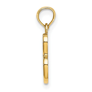 14k Yellow Gold Polished B Script Initial Pendant