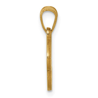 14k Yellow Gold Polished C Script Initial Pendant