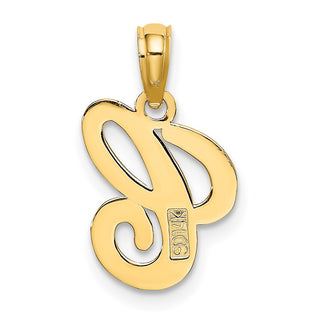 14k Yellow Gold Polished C Script Initial Pendant