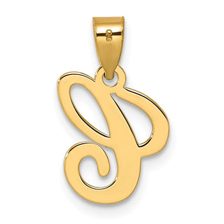 14k Yellow Gold Polished C Script Initial Pendant