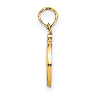 14k Yellow Gold Polished D Script Initial Pendant