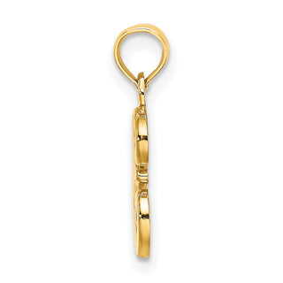 14k Yellow Gold Polished E Script Initial Pendant