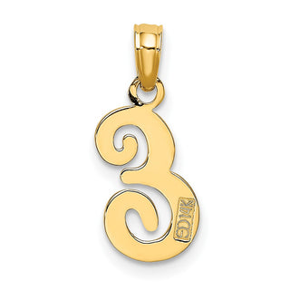 14k Yellow Gold Polished E Script Initial Pendant
