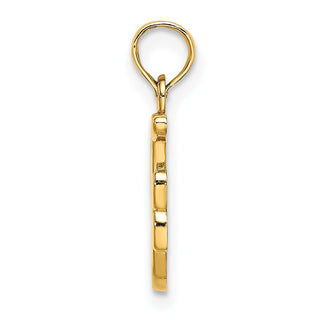 14k Yellow Gold Polished F Script Initial Pendant