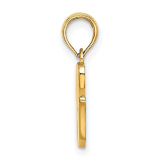 14k Yellow Gold Polished G Script Initial Pendant