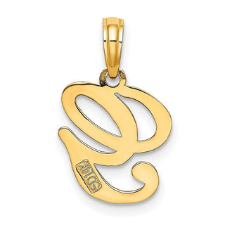 14k Yellow Gold Polished G Script Initial Pendant