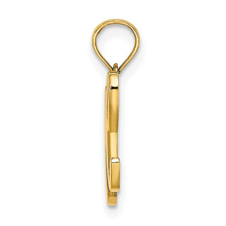 14k Yellow Gold Polished H Script Initial Pendant