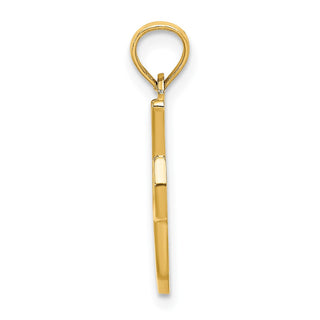14k Yellow Gold Polished I Script Initial Pendant