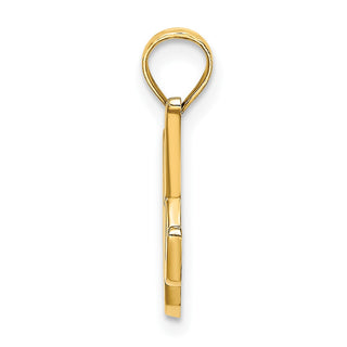 14k Yellow Gold Polished K Script Initial Pendant