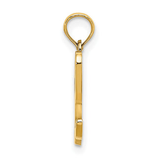 14k Yellow Gold Polished L Script Initial Pendant