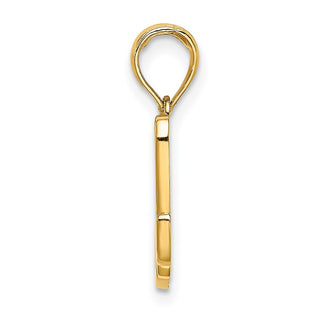 14k Yellow Gold Polished M Script Initial Pendant