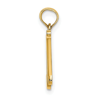 14k Yellow Gold Polished N Script Initial Pendant