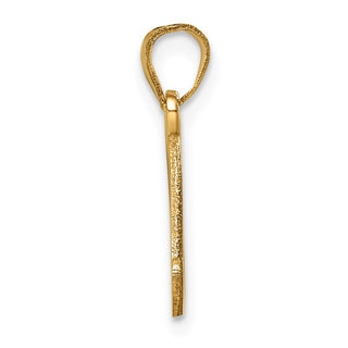 14k Yellow Gold Polished N Script Initial Pendant