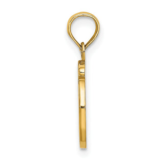 14k Yellow Gold Polished O Script Initial Pendant
