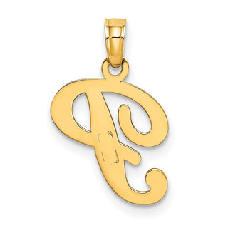 14k Yellow Gold Polished P Script Initial Pendant