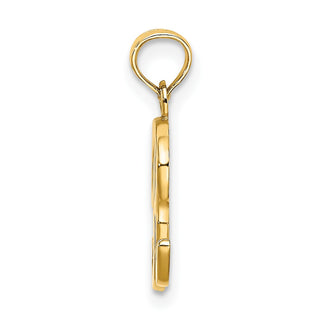 14k Yellow Gold Polished R Script Initial Pendant