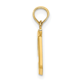 14k Yellow Gold Polished T Script Initial Pendant